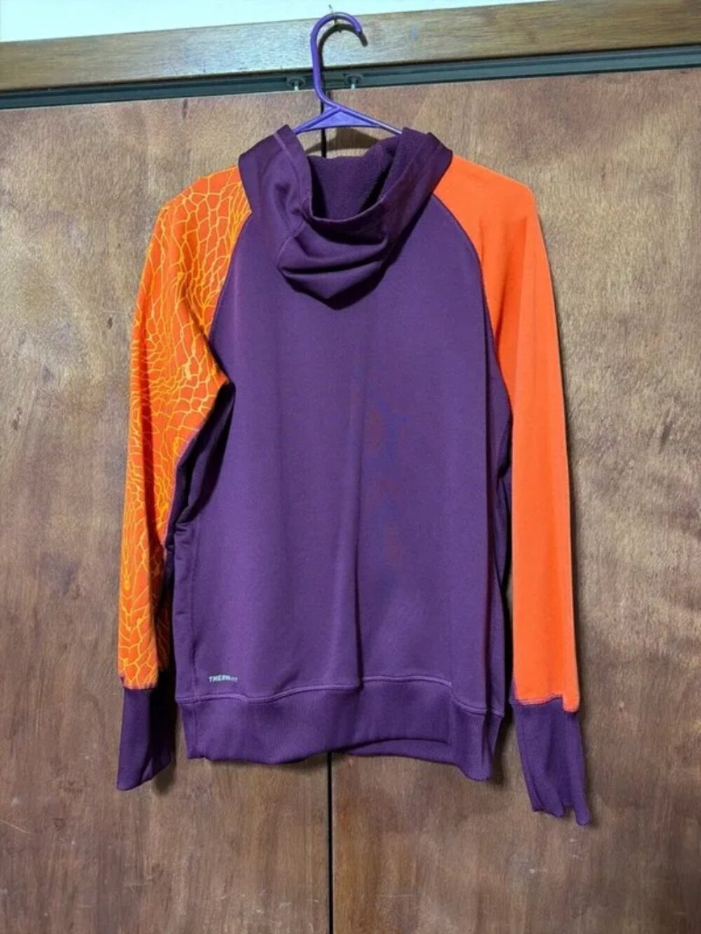 Large Nike Unisex Hoodie Purple Orange - Picture 5 of 5